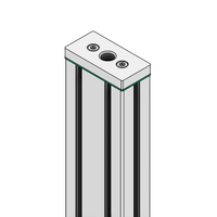 32-459038N-1SS MODULAR SOLUTIONS PNEUMATIC PLATE 45MM X 90MM WITH GASKET 3/8 NPT THREADED CENTER THRU HOLE